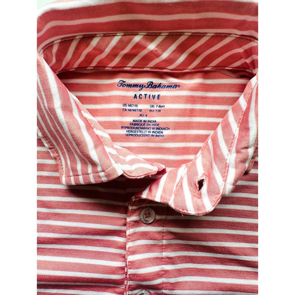 Children's Tommy Bahama Active Striped Polo Shirt - Size M - Picture 2 of 7